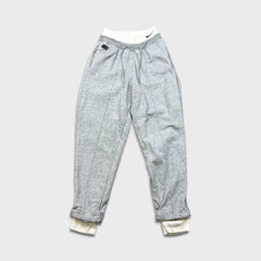 Nike Sportswear Sweatpants Womens Medium Gray Double Waisted Swoosh Taper Leg