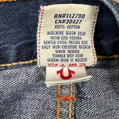 True Religion Jeans Mens 32x31 Blue Bootcut Medium Wash Distressed USA Denim Pants