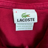 Lacoste Polo Shirt Mens Medium Red Embroidered Logo Classic Preppy Short Sleeve