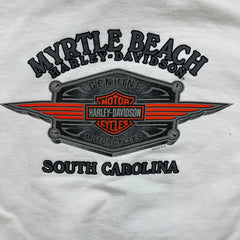 Vintage 2006 Harley Davidson Hoodie Mens Medium White Carolina Biker Hooded Sweater