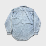 Vintage 90s Levi's Denim Shirt Mens Medium Blue Faded Light Wash Button Up
