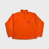 Vinatge Y2K Nike Sportswear Fleece Mens Large Orange Swoosh 1/4 Zip Outdoor Pullover Jacket