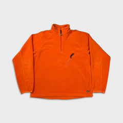Vinatge Y2K Nike Sportswear Fleece Mens Large Orange Swoosh 1/4 Zip Outdoor Pullover Jacket