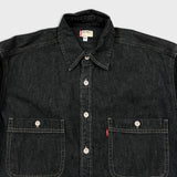 Levi's Denim Shirt Mens Small Black Red Tab Stone Wash Casual Western Button Up