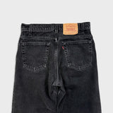 Vintage 90s Levi's 550 Jeans Mens 31x34 Black Relaxed Fit Tapered Leg Faded Dark Wash Denim Pants