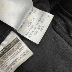 Levi's 512 Jeans Men 34x30 Black Slim Taper Leg Dark Wash Mid Rise Stretch Denim Pants