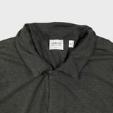 Armani Collezioni Polo Shirt Mens Small Grey Striped Lightweight Knit Tee