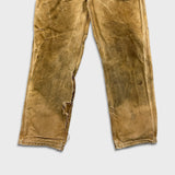 Carhartt Pants Mens 34x32 Beige Carpenter Thrashed Workwear Hammer Loop Canvas