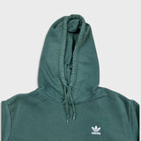 Adidas Originals Hoodie Mens Medium Green Trefoil Spell Out Hooded Sweater