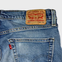Levi's 511 Jeans Mens 34x34 Blue Slim Fit Mid Rise Light Wash Stretch Denim Pants