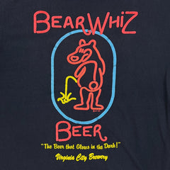 Vintage 1988 Bear Whiz Beer T Shirt Mens Large Blue Single Stitch Virginia Tee