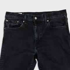 Levi's 502 Jeans Mens 33x30 Black Regular Taper Fit Dark Wash Denim Pants