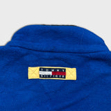 Vintage 90s Tommy Hilfiger Fleece Mens Large Blue Full Zip Tommy Flag Distressed Jacket