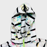 Lululemon Scuba Hoodie Womens Size 8 White Watercolor Full Zip Hooded Sweater