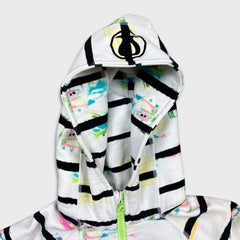 Lululemon Scuba Hoodie Womens Size 8 White Watercolor Full Zip Hooded Sweater