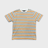 Beams Plus Pocket T Shirt Mens Small Orange Striped Short Sleeve Tee