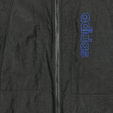 Vintage 90s Adidas Jacket Mens Large Black Stripe Spell Out Oversized Coat