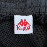 Kappa Track Pants Mens Large Black Lightweight Athletic Taper Leg Gym Jogger