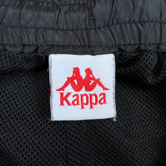 Kappa Track Pants Mens Large Black Lightweight Athletic Taper Leg Gym Jogger