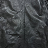 Vintage 90s Moores Black Leather Jacket Mens 2XL Black Quilted Lined Bomber Coat