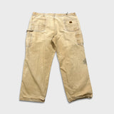 Carhartt B11 Pants Mens 44x30 Beige Loose Straight Duck Dungaree Fit Distressed