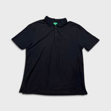 United Colors of Benetton Polo Shirt Mens XL Black Coolmax Short Sleeve Golf