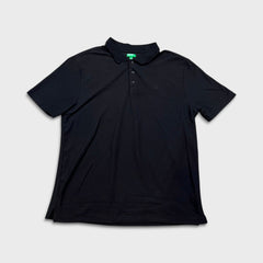 United Colors of Benetton Polo Shirt Mens XL Black Coolmax Short Sleeve Golf