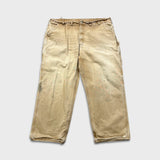 Carhartt B11 Pants Mens 44x30 Beige Loose Straight Duck Dungaree Fit Distressed