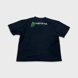 Vintage Fox Racing Monster Energy T Shirt Mens 2XL Black Double Sided Faded Tee