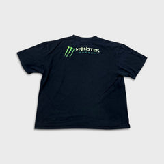 Vintage Fox Racing Monster Energy T Shirt Mens 2XL Black Double Sided Faded Tee