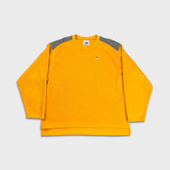 Vintage 90s Adidas Essential Fleece Mens XL Yellow 3 Stripe Spell Out Pullover Jacket