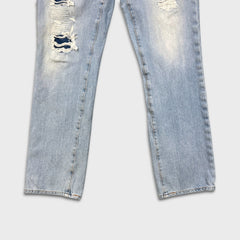 Levi's 511 Jeans Mens 34x30 Blue Slim Fit Light Wash Distressed Stretch Denim Pants