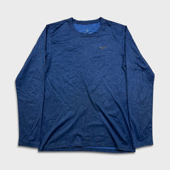 Nike Sportswear Long Sleeve Shirt Mens Medium Blue Swoosh Athletic Running Tee