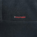 Vintage Y2K Tommy Hilfiger Fleece Mens Large Blue Flag Pullover 1/4 Zip Jacket