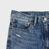 Levi’s 514 Jeans Mens 34x32 Blue Slim Straight Fit Light Wash Distressed Denim Pants