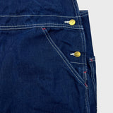 Dickies Overalls Mens 40x28 Blue Bib Medium Wash Hammer Loop Workwear Frayed