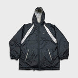 Vintage Y2K Nike Sportswear Jacket Mens Small Black Reversible Fleece Swoosh Coat
