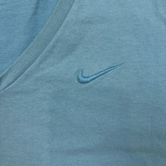 Vintage 90s Nike Sportswear T Shirt Mens XL Blue Faded V Neck Made In USA Tee