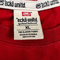 Vintage Y2K Ecko Unltd T Shirt Mens XL Red Devil Overcome Graphic Tee