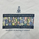 Vintage Y2K University of Toronto T Shirt Mens Large White Sociology Department Tee