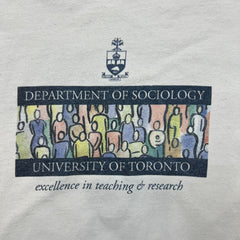 Vintage Y2K University of Toronto T Shirt Mens Large White Sociology Department Tee