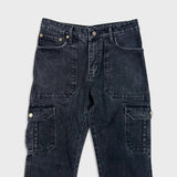 Levi's 513 Cargo Jeans Mens 30x30 Black Wash Multi Pocket Utility Denim Pants