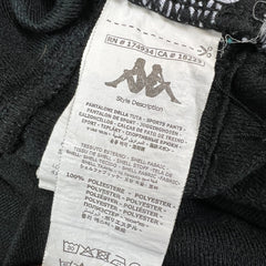 Kappa Track Pants Mens Medium Black Side Tape Athletic Taper Leg Gym Jogger