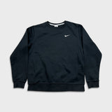 Nike Sportswear Sweatshirt Mens Large Black Swoosh Pullover Crewneck