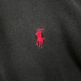 Vintage 90s Polo Ralph Lauren Shirt Mens Medium Black Pony Faded Distressed Short Sleeve