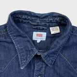 Levi's Barstow Western Denim Shirt Mens Small Dark Wash Long Sleeve Button Up