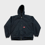 Dickies Heavy Jacket Mens Medium Black Canvas Outdoor Workwear Full Zip Coat