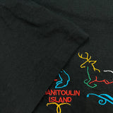 Vintage 90s Manitoulin Island Canada T Shirt Mens XL Black Single Stitch Tee