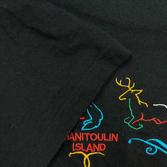 Vintage 90s Manitoulin Island Canada T Shirt Mens XL Black Single Stitch Tee