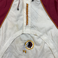 Vintage Y2K Reebok Washington Redskins Heavy Jacket Mens Medium White 1/4 Zip NFL Football